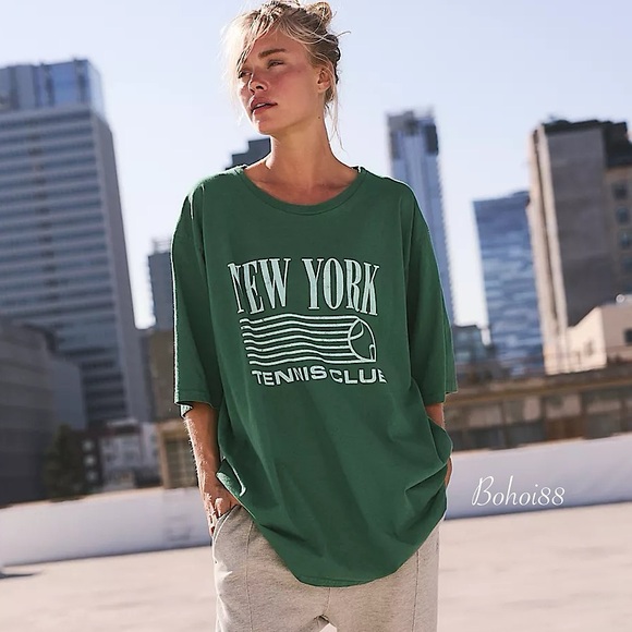 NEW Free People Original Retro Brand NYC Tennis Club Tee - Picture 2 of 13